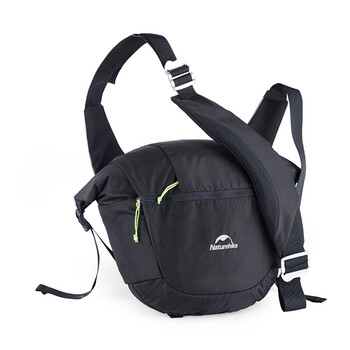 休闲单肩斜挎包 多功能户外包男女运动旅行背包通勤小包 黑色