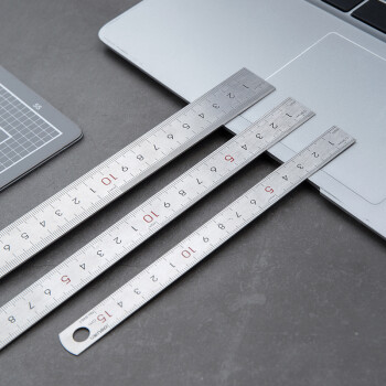 得力(deli)不锈钢尺/塑料直尺子 测量绘图刻度尺子 办公用品 8463 不锈钢30cm