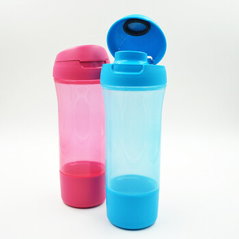 特百惠依可运动水壶便携轻盈塑料水杯子600ml 天蓝色