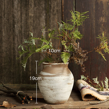 夜良辰手工大粗陶陶罐花盆小复古花器花瓶土陶插花摆件瓦罐土罐坛子