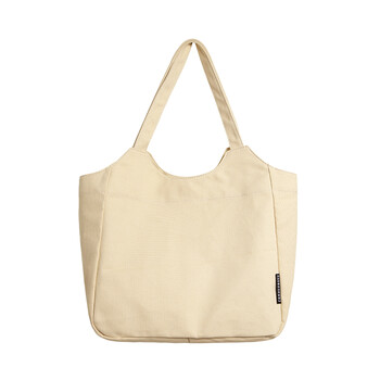 纯色帆布包女包单肩包女包韩版手提包女帆布包袋 米白色