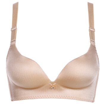 型聚拢一片式痕钢圈上薄下厚文胸性感聚拢胸纯色少女内衣 肤色 80b