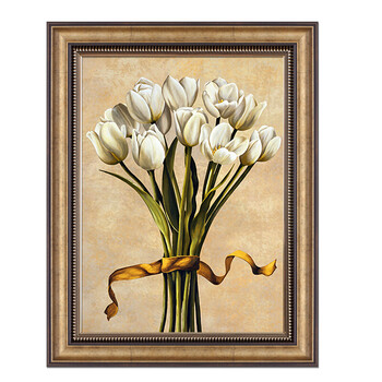 现代简约美式花卉饭厅餐厅装饰画欧式复古卧室玄关壁画挂画马蹄莲 a