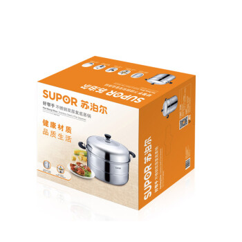 
                                                            苏泊尔（SUPOR）蒸锅304不锈钢大蒸锅复底大容量二层蒸笼32cm双层蒸鱼电磁炉通用SZ32B5                