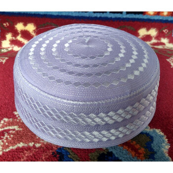 新款穆斯林礼拜帽伊斯兰教刺绣花沙特帽回族夏凉白帽斋月清真帽子