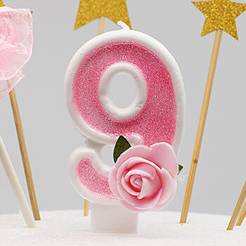 家柏饰(corated) 儿童生日装饰创意数字生日蜡烛布置浪漫生日派对 粉