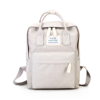 潮流手提双肩包女韩版2018新款旅行背包女学生书包防水牛津纺js 白色