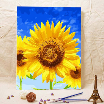 2018新品创意diy手绘数字油画客厅情侣大幅花卉自己填色手工画立体