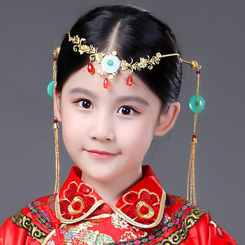 儿童秀禾服古装女孩童装中式婚礼礼服唐装花童民国影楼写真演出冬