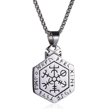 伊莲妃北欧维京守护图腾吊坠复古男孩项链霸气男士不锈钢吊坠 xl124