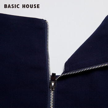 Basic House/百家好秋冬个性凹凸纹理时尚撞色T恤衫HOTS720J 象牙色/IV 155/85/S