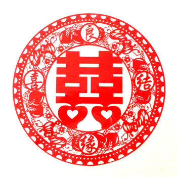 样样红 喜字贴静电贴压床喜婚礼心形喜龙凤婚庆婚礼窗花玻璃贴婚庆用品 龙凤喜字国庆特惠 喜结良缘-1个 40*40cm