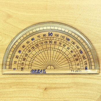 学生量角器 角度尺角度规尺子工具10cm半圆板塑料圆定规