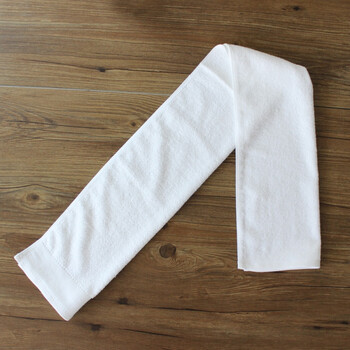 纯棉运动毛巾绣字健身房会所跑步毛巾 纯白色 30x110cm