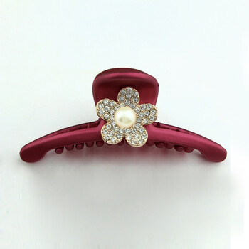 美芙仁抓夹小号新款发卡抓子女饰品韩国流行头饰树脂水钻发夹子 酒