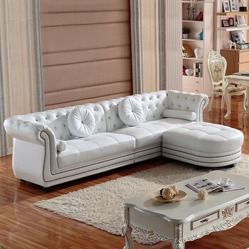 简约欧式真皮沙发组合 大小户型客厅皮艺沙发转角sofa682 单人 (真皮