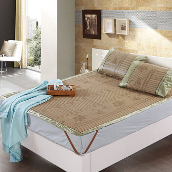 水星家纺 夏季新品 凉席/席子 金银花仿藤席三件套XD501703 实物拍摄 150*195cm