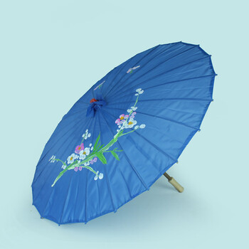 伞舞蹈伞工艺伞大号绸布伞油纸伞古典花伞绸布伞摄影伞手工伞 深蓝色