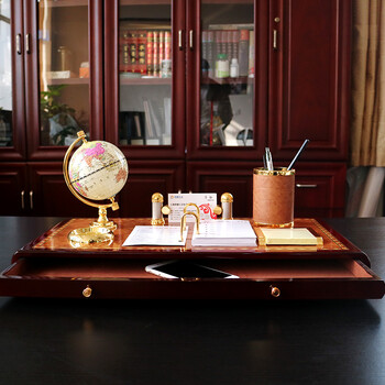 办公桌摆件老板办公室桌面装饰品文台笔筒创意商务送礼公司开业礼品送