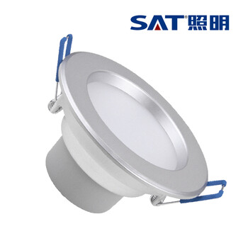 SAT照明为而普系列 特价促销 LED家居灯天花筒灯护眼筒灯 3W 开孔7cm 特价！ 银色 6000K正白光