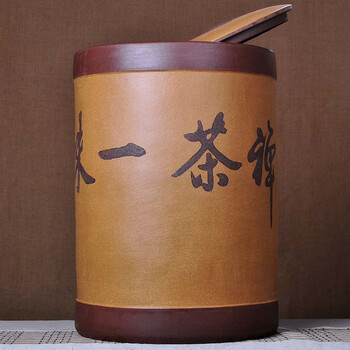 
                                        茗露 超大茶叶罐 宜兴紫砂茶叶罐 普洱茶叶罐 储茶罐 大码手工茶罐 密封罐 茶缸 茶仓 大寿星罐                