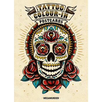 《tattoo colour-in postcards 纹身填色明信片 涂色绘图卡片》【摘要