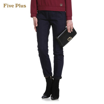 Five Plus新女冬装潮含棉洗水高腰修身小脚牛仔裤长裤2144062720 深蓝650 M(165/70A)