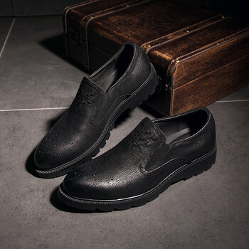 凯森狮春款货英伦商务休闲皮鞋布洛克雕花皮鞋 黑色 39