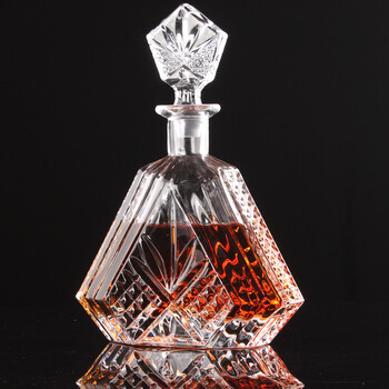 水晶空红酒瓶磨砂口酒樽威士忌瓶洋酒瓶盛酒瓶醒酒器存酒瓶自酿酒葡萄