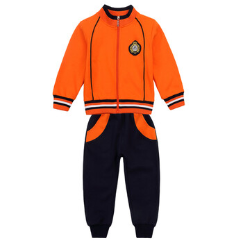 幼儿园园服装小学生校服运动服春秋套装儿童班服英伦风 橘色 180码