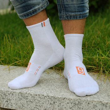 男士四季袜网面运动袜星期7日袜子男短袜纯棉中筒7双 白色网面 运动橡