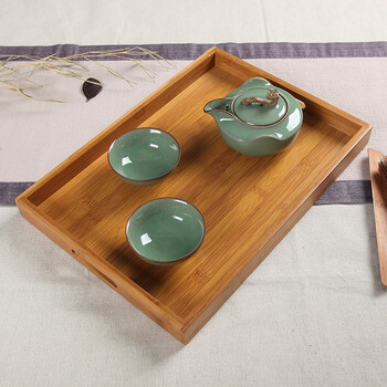 竹托盘实木茶托长方形大小号茶海奉茶盘功夫茶道日式茶具茶盘竹制