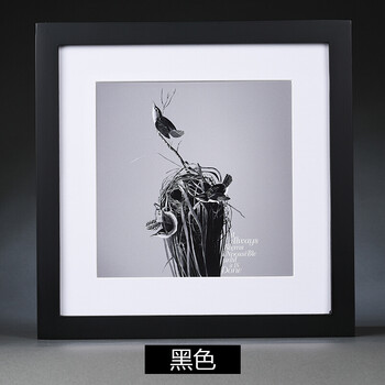 实木正方形钻石装饰裱画框7寸8 16 12 10 20 24寸相框十字锈挂墙 黑色