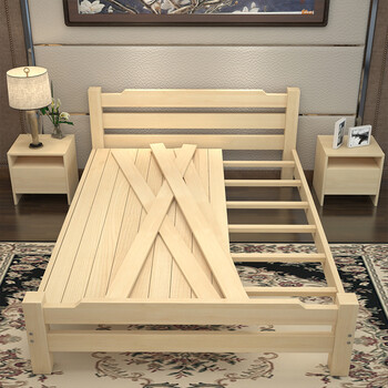 实木双人床1.5米1.8现代松木床1.