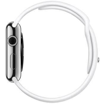Apple Watch 智能手表(42毫米不锈钢表壳搭配白色运动型表带 MJ3V2CH/A）