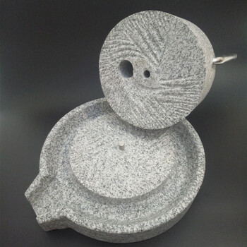 石墨石磨盘小石磨家用磨迷你手工米粉机磨豆机豆浆机青石摆件 上盘