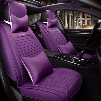 唯佳饰 2018新款汽车坐垫本田新思域crv座套四季 紫色 头枕腰靠 东风