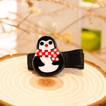 发夹小女孩卡通边夹圣诞节日装扮发饰宝宝发卡女童头饰 3#企鹅一个