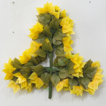 装饰胡杨叶子工程园林树藤枯藤叶子 黄加绿叶款式(一把十二枝价格)