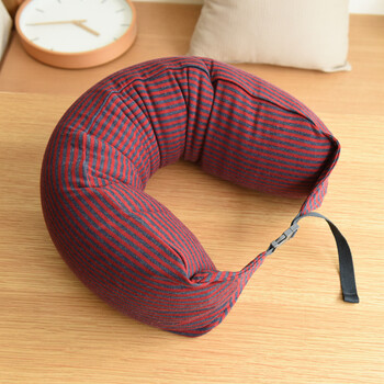 全棉微粒子颈部靠枕u型护颈椎枕飞机肩枕纯棉良品 旅行枕午睡枕头 新