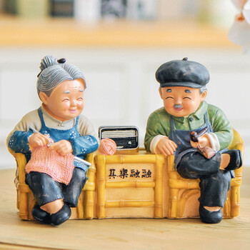 
                                        优贝家（ubaka） 老人家居摆件装饰品 人物工艺品结婚摆件 其乐融融(大号)                