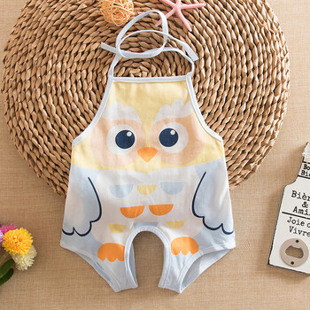 夏季婴儿纱布连脚开裆短裤肚兜宝宝连腿肚兜新生儿肚兜