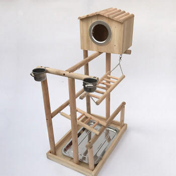 制鸟架子 鹦鹉站架牡丹玄凤虎皮栖杆训练架游戏架鸟用品 带窝楼梯架