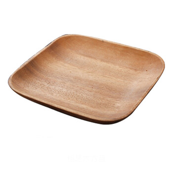 墨贝轩 日式创意实木质方形碟子小盘子水果点心盘下午茶杯子小托盘垫