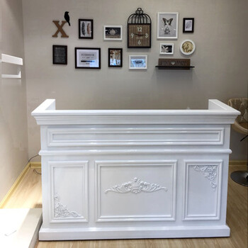 美容院吧台吧台简约接待前台服装店复古收银台欧式小型柜台饭店美容院