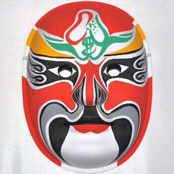 纯手工京剧脸谱装饰22厘米纸浆儿童面具可佩戴说唱脸谱 汉钟离