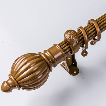 阿蒂纳 螺纹型加厚铝合金罗马杆窗帘杆 满1999包安装 黄色