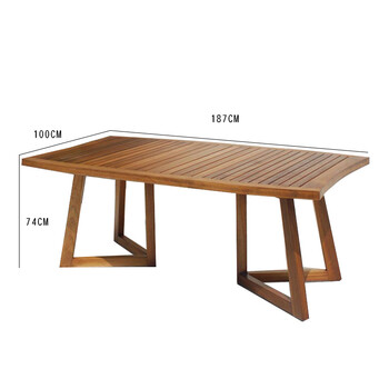 黄金花园阳台木休闲桌椅组合庭院花园实木长桌折叠椅户外家具 椭圆桌