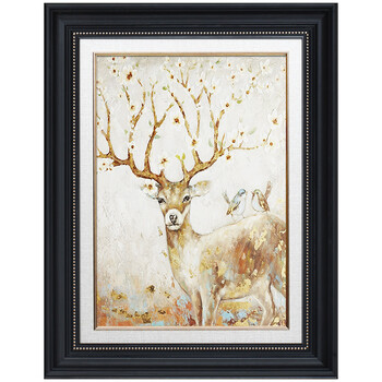 现代美式客厅沙发背景墙装饰画欧式简约餐厅玄关卧室麋鹿壁画挂画 c1