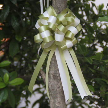 新品花球拉花懒人花结 双色球形手拉花 婚庆婚礼用品婚车彩带sn5338